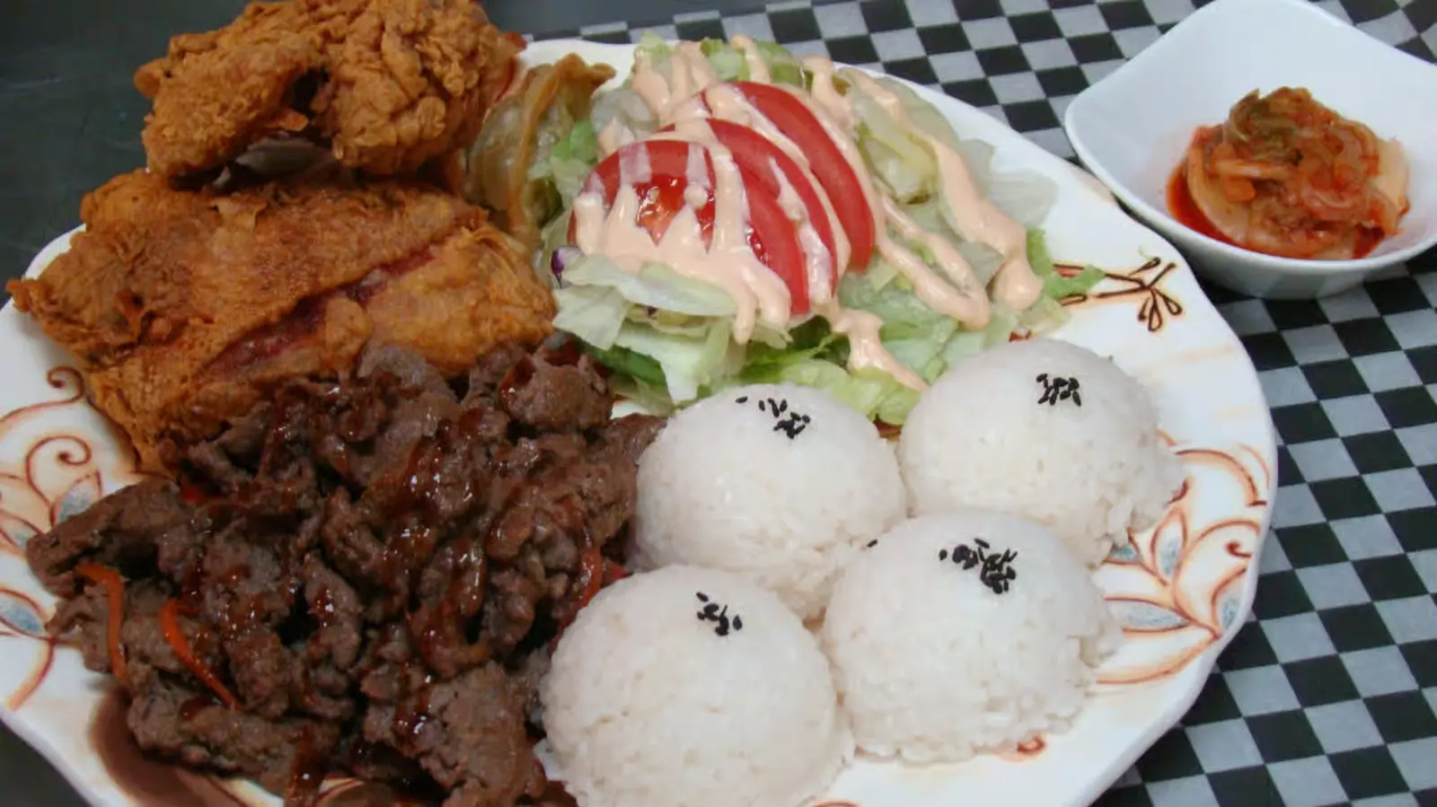Authentic BBQ Beef Plate at Yum Yum BBQ Chicken Southwood Corner in Calgary